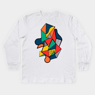 Abstract art Modern geometric art Kids Long Sleeve T-Shirt